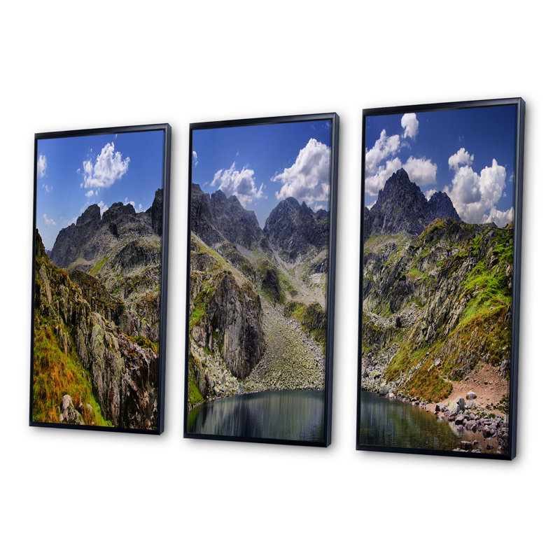 Tatra Mountains Panorama - Photographie de 3 pièces sur toile, Noir, H 28 po x l 36 po x P 1 po