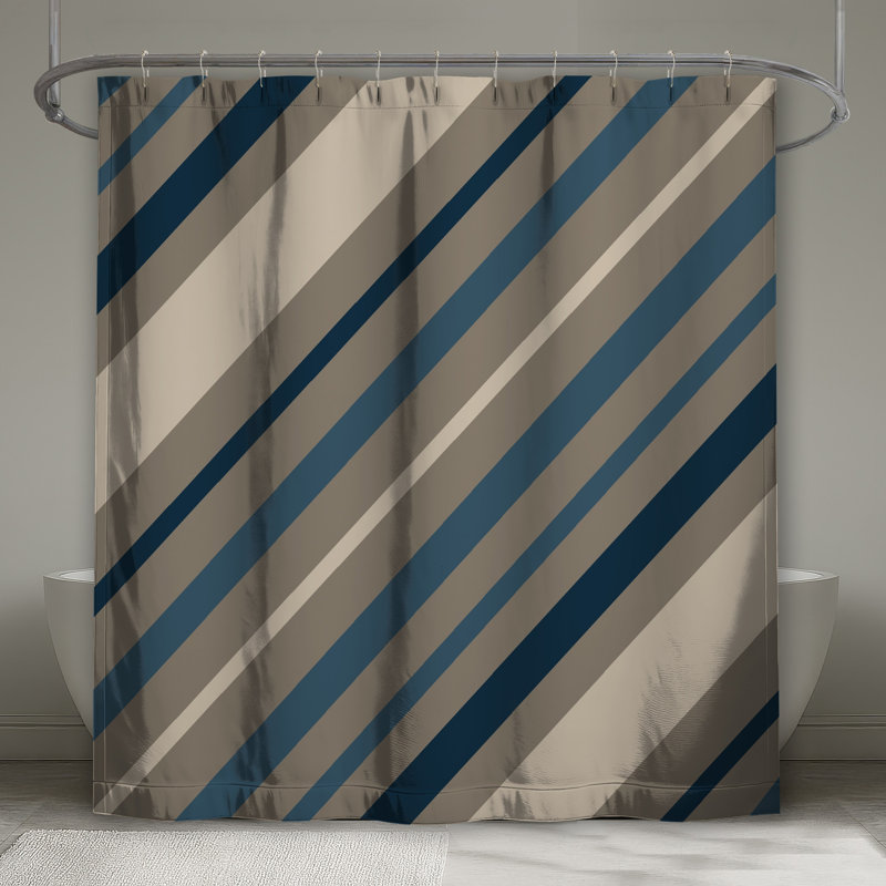 Rideaux de douche à rayures diagonales très longs, L 70 po x H 84 po