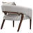 Houston Bouclé Modern Accent Chair - Pebble Gray/Walnut
