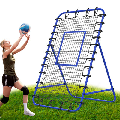 7x4 FT Volleyball Rebounder Net,Ultimate Training Equipment for Volleyball & Lacrosse,Enhanced Bouncing System for Volleying, Bumping, Spiking Drills,Multiple Adjustable Rebound Angles for Customized Practice
