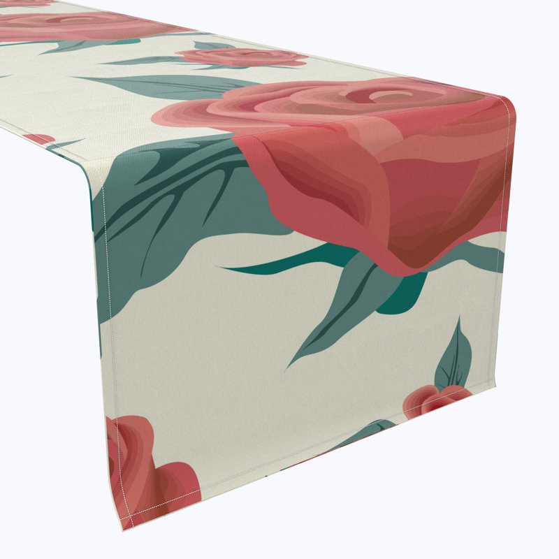 Floral 85 Cotton Table Runners, 108" x 16"