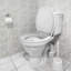 Siège de toilette rond blanc à fermeture lente, fabrication en polypropylène durable de 17 pouces, facile à installer et à nettoyer, couvercle à fermeture silencieuse.