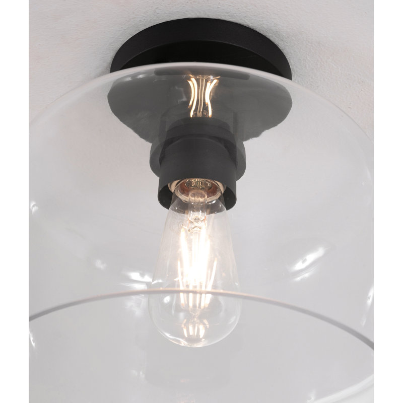 Elsa 10'' Med Base Semi-Flush, Black