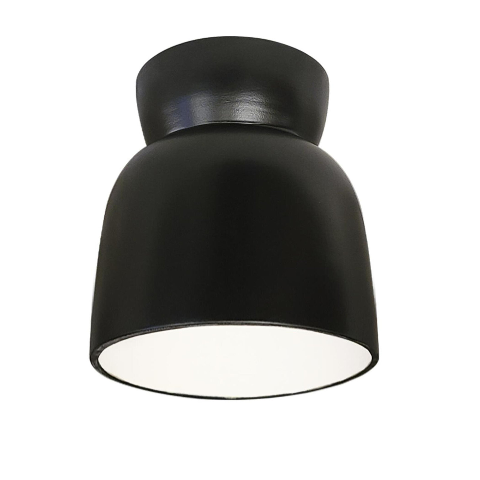 Ceramic Bell Outdoor Flush Mount, LED, Carbon Matte Black