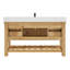 Meuble-lavabo simple 60 po Wiegers en gris acacia classique avec plateau en pierre de quartz blanc pur