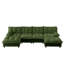 Canapé modulaire modulaire en forme de U de 138 po en forme de U avec 2 repose-pieds, canapé à 4 places en chenille profonde avec coussin en treillis confortable, chambre et appartement-278455935