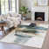 Machine Washable Indoor/Outdoor Xhevrie Green Rug