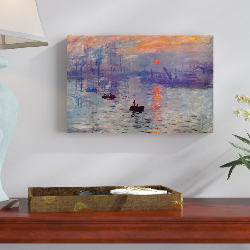 " Sunrise Impression " by Claude Monet, 26" H x 40" W x 1.5" D