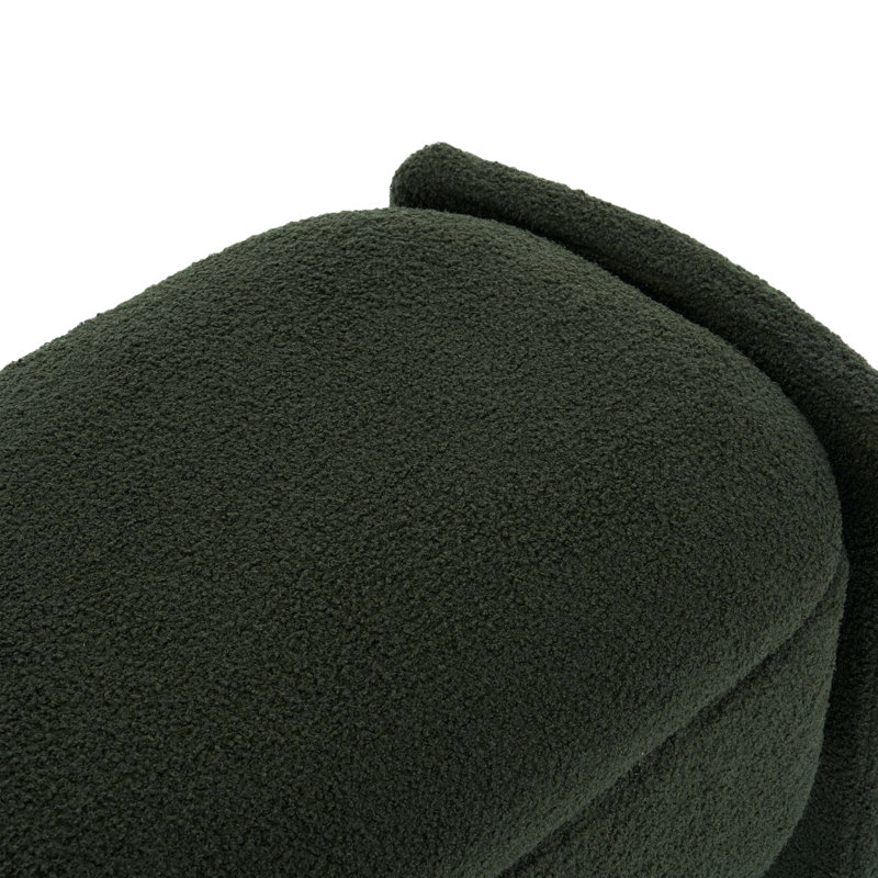 Elegant Long Ottoman Bench, Modern Design with Wood Frame and Polyester Upholstery, Dark Green