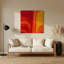 «Abstract Color Field 1», art mural en métal rouge-880155484