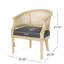 Chaise d'appoint rembourrée gris anthracite avec base et structure en bois de canne élégante-401706867