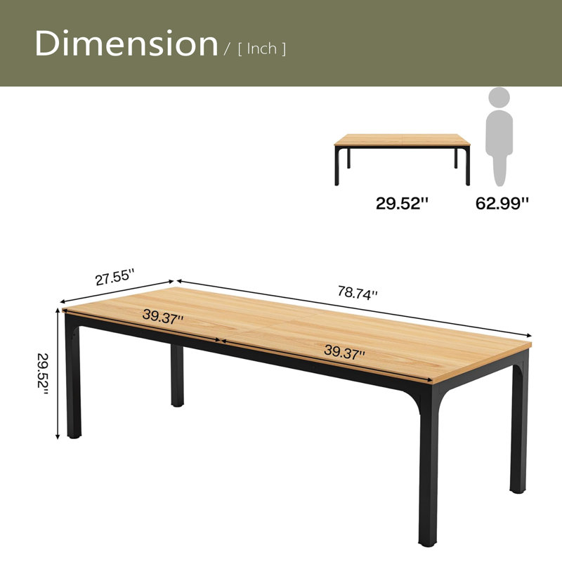 Rectangle Executive Desk,Office Desk, Natural/Black