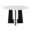 Table de salle à manger ronde pour 4, 43 pouces, plateau en faux marbre, table de salle à manger ronde Mid-Century moderne pour les cafés, restaurants, bars, bureaux à domicile et salles de conférence (blanc)-123845198