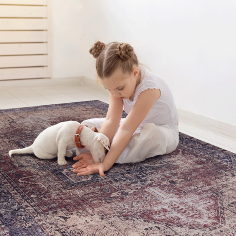 Tapis luxueux bourgogne riche, Rectangle de 5 pi x 8 pi