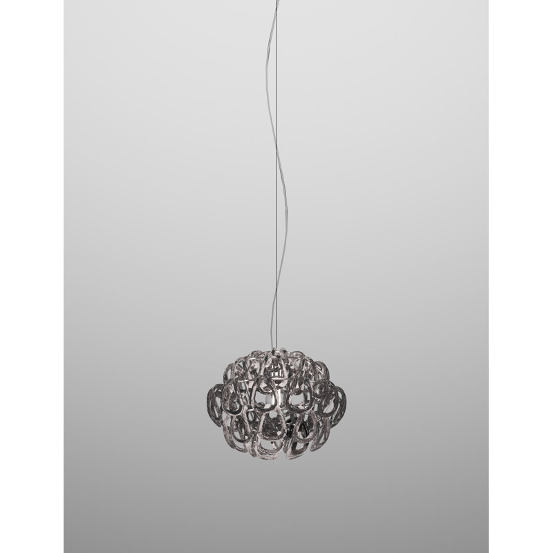 Giogali 1 - Light Pendant, 90" H x 14.5" W x 14.5" D, Crystal Smoky, Glossy Chrome