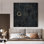 Très grand portrait abstrait, art au trait noir et doré, décoration contemporaine pour le salon ou la chambre à coucher, très grand art mural encadré (assemblage requis)