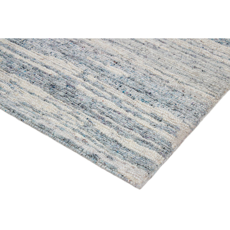 Wool Area Rug in Blue/Ivory, Rectangle 12' x 15'