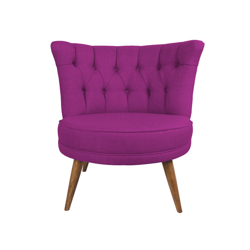 Stylish Wing Chair, Solid Wood Frame, 31.5 x 30.3 x 29.5 inches | 100% Polyester Fabric, Easy Clean, 32 DNS Foam Cushioning | Modern Purple Design, Perfect for Home or Hotel Use, Comfortable Seating