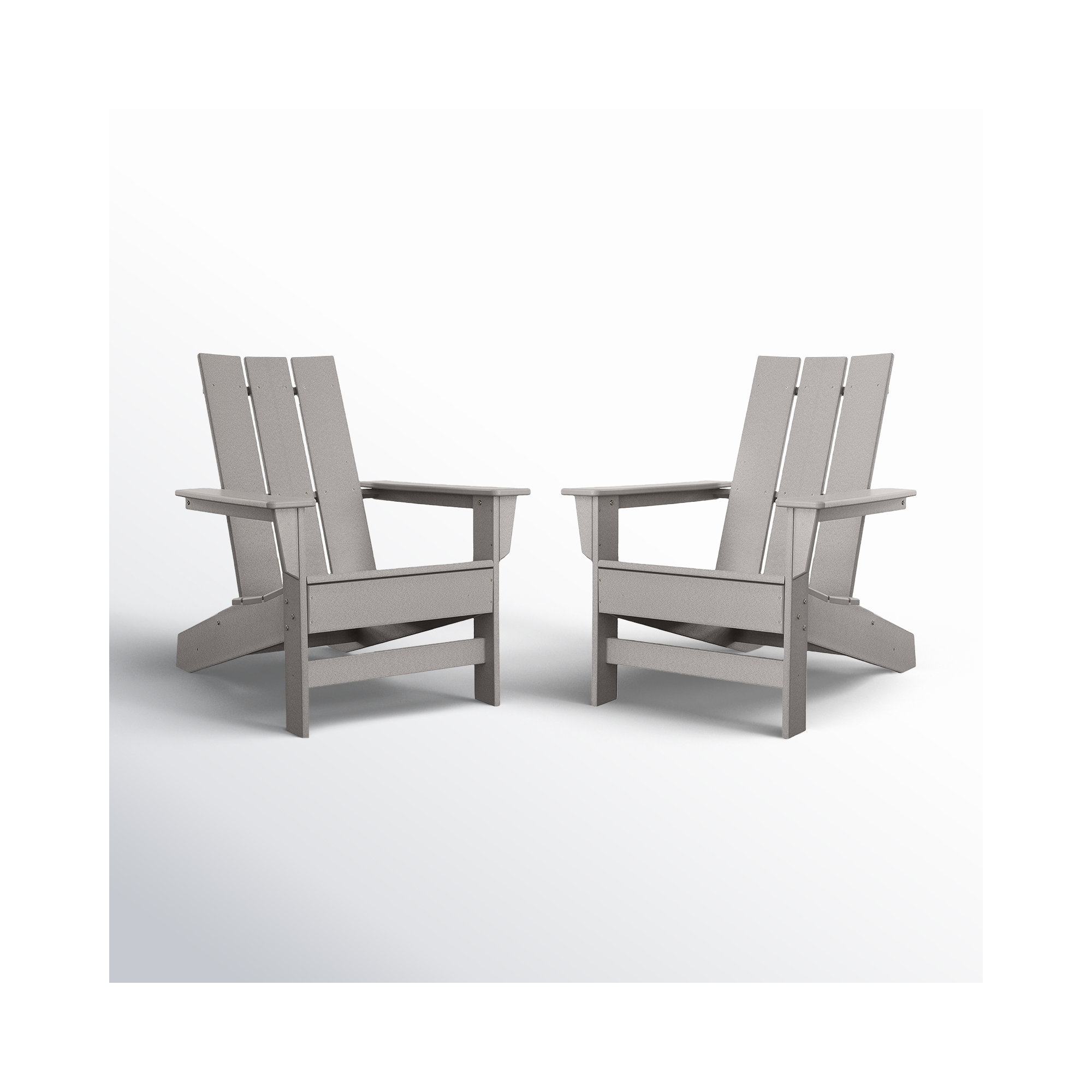 Ratcliff Plastic Adirondack Chairs (Set of 2), Light Gray