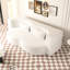 Lit pleine grandeur pliant, tissu, noyau en mousse, 2 coussins, beige, sans assemblage, tissu convertible pour espaces avec mousse, espace