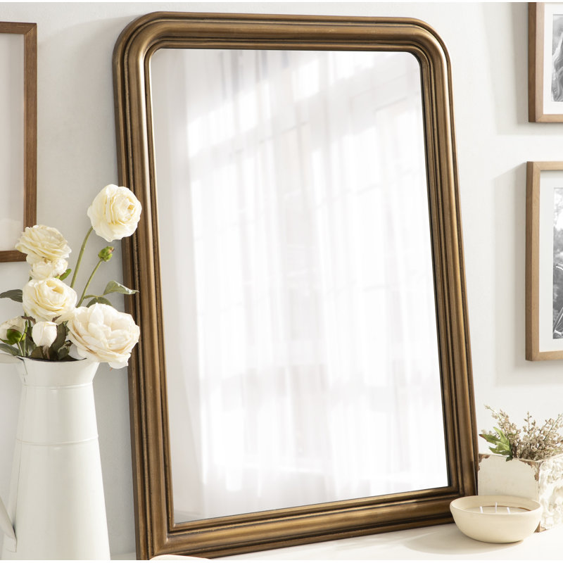 Sarla Wood Arch Mirror, Gold