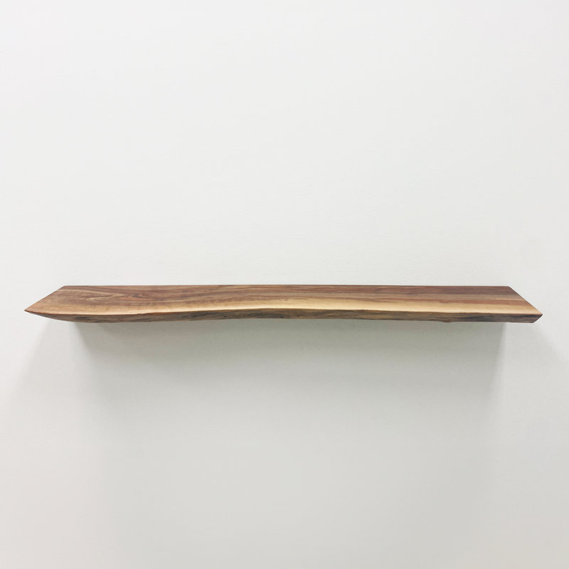 Nechemya Tablette flottante en bois dur - noyer, H 1,63 po x l 52 po x P 9 po, Noyer