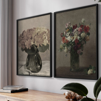 «Vintage Floral Lxxx», 2 pièces sur papier