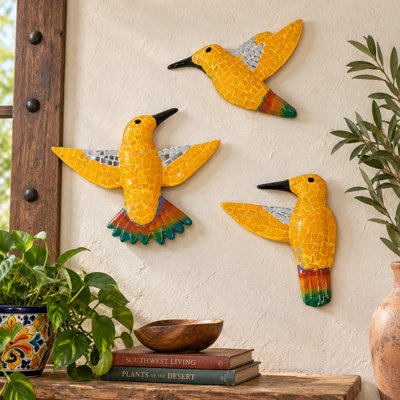 Mosaic Glass Tile Hummingbirds