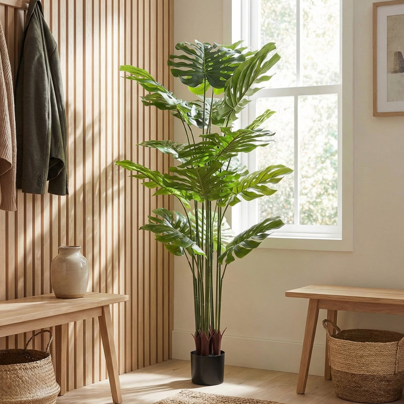 Fausse plante Monstera Deliciosa, H 63 po x l 39,37 po