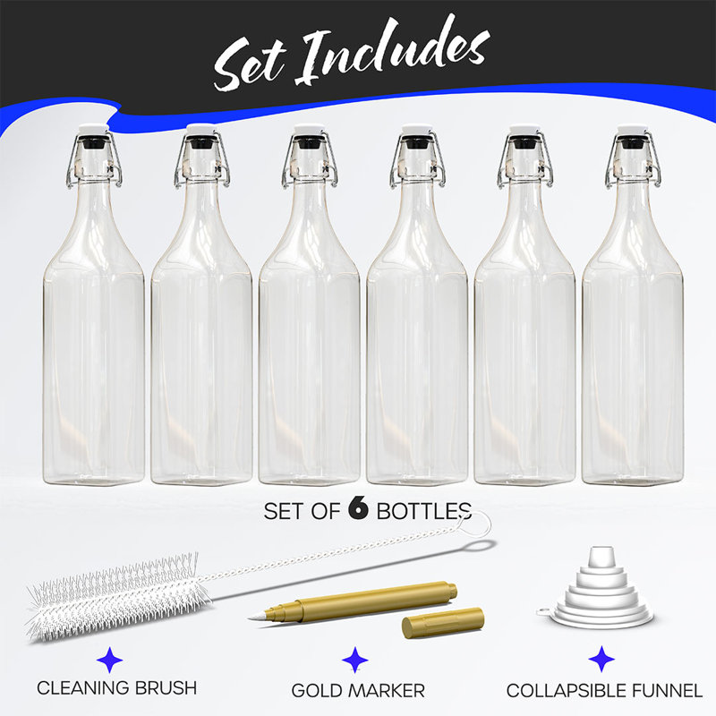  Ensemble de bouteilles en verre 33 oz (33 pièces)