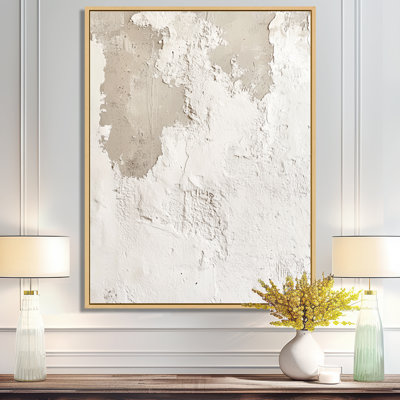 Soft Plaster Paint Layers V - Beige Minimalist Canvas Artwork