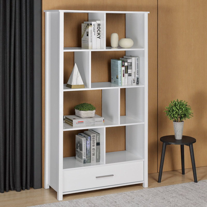 Bibliothèque de rangement à 4 tablettes Dylan, Blanc