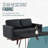 Kernis Modern 2-Seater Loveseat Sofa Upholstered Living Room Couch with Birch Wood Legs, Premium Leather or Mesh Foam Cushions for Home and Living Room-1904411210