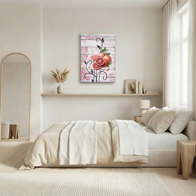 Art mural sur toile en bois rose patiné