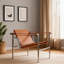 Fauteuil d'appoint en faux cuir de 23,62 po de largeur avec dossier réversible et structure en acier inoxydable Avaeh-1443431811