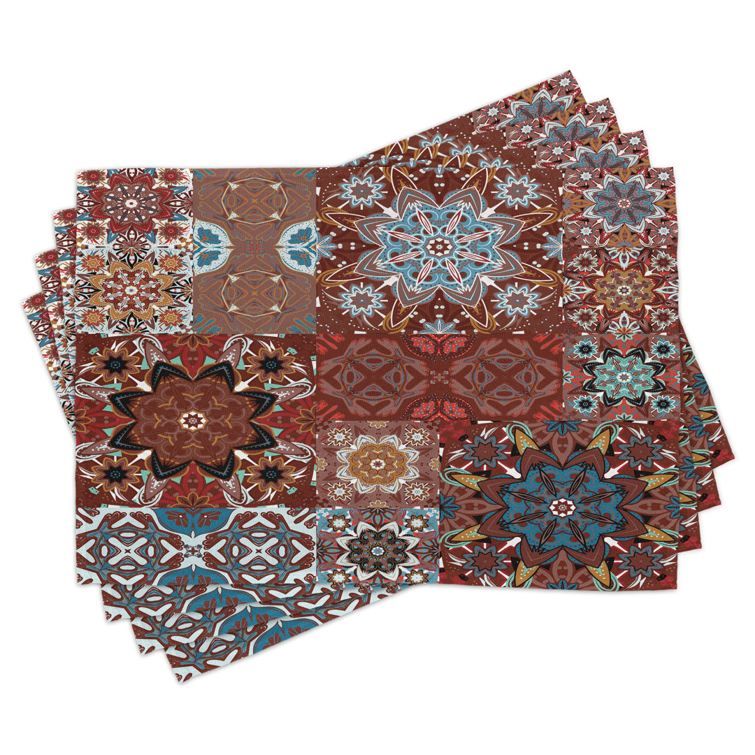 Platzdeckchen 4er-Set, Viktorianisches Mandala, Multicolor