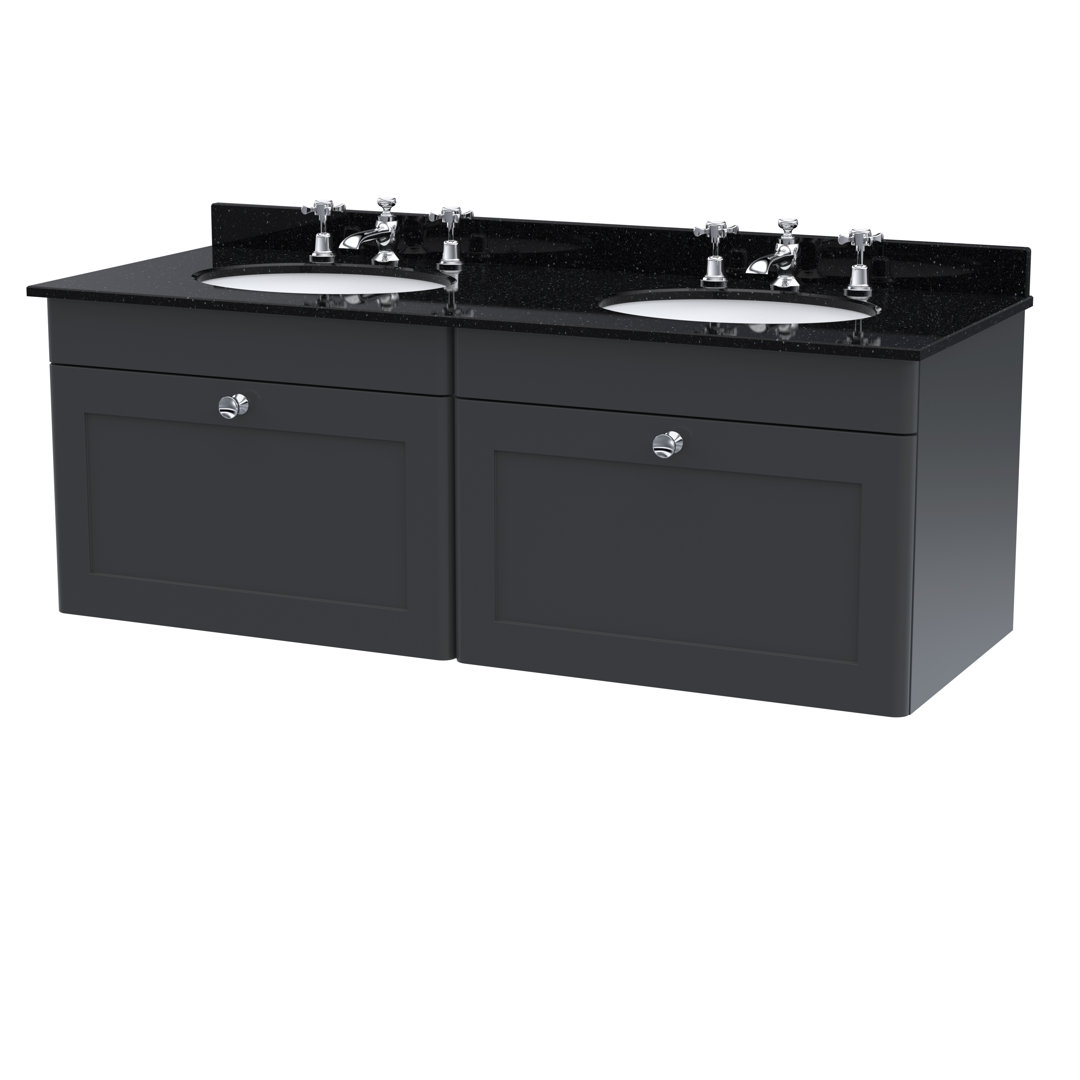 Classique 1220mm Double Bathroom Vanity with Drop In Vitreous China Basin