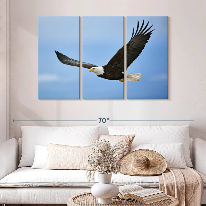 Gliding Bald Eagle, 32" H x 50" W