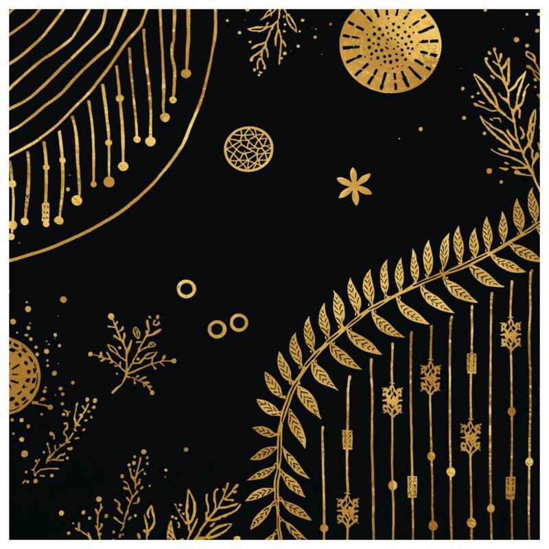 Coussins décoratifs Gold Botanical Abstract, 26 x 26 pouces