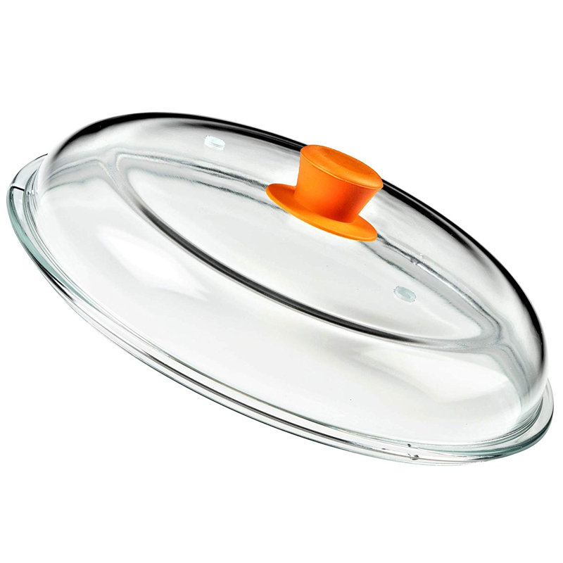 Couvercle en verre 11,5 po Bezrat, Orange