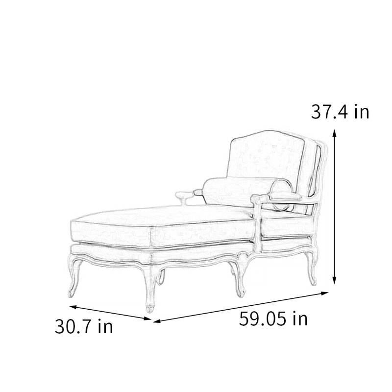 Chaise longue rembourrée Tereva, Blanc