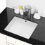 Lavabo rectangulaire en céramique de style européen élégant - à encastrer sous plan avec bonde blanche au design moderne