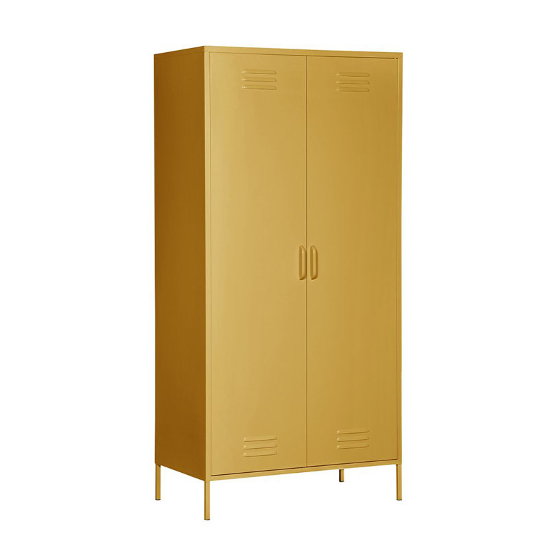 Nikeria 2 Door Steel Wardrobe, Mustard
