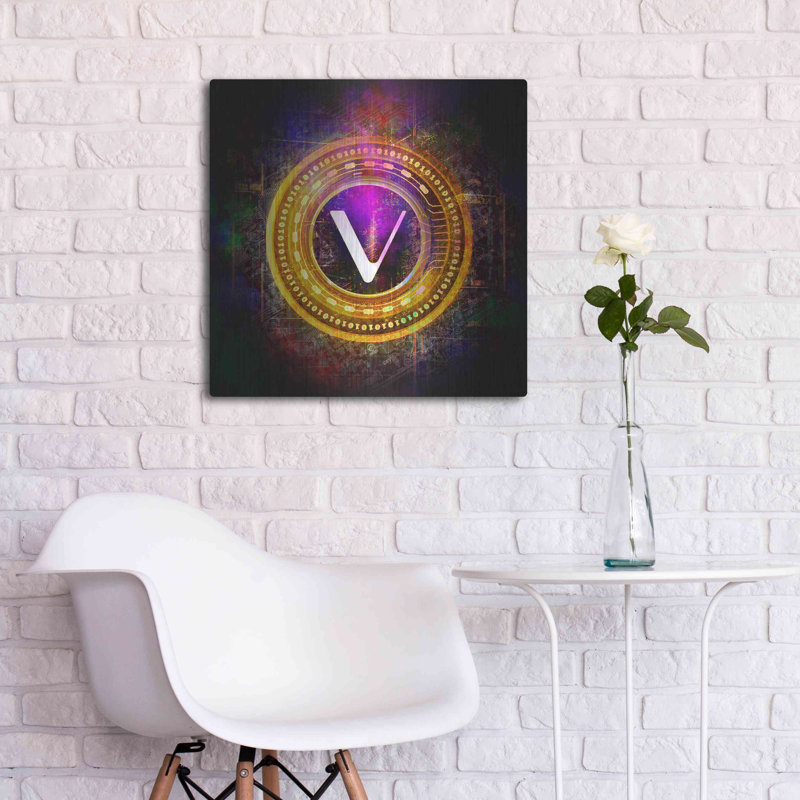  «Vechain Crypto Halo» par Epic Portfolio, art mural en métal, 36 po x 36 po, H 24 po x l 24 po