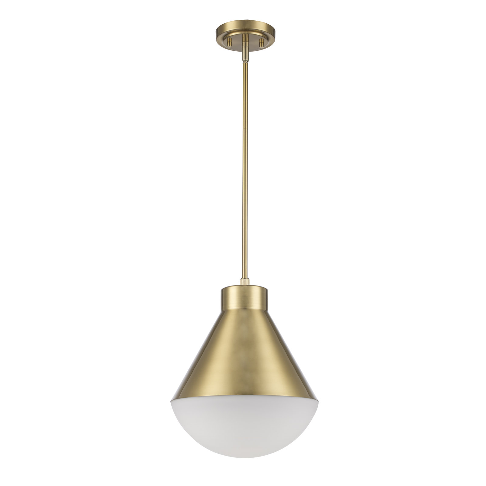 Ebbi Single Light Metal Dimmable Pendant, Antique Gold