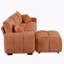 Canapé modulaire de 110 po, en forme de L avec siège très grand, conception à tirette, repose-pieds mobile, mousse haute densité, combinaison libre, structure en métal et en bois robuste, tissu bouclé-1076288927