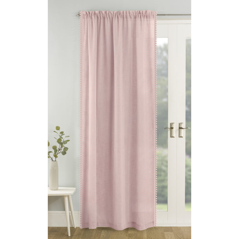 Caletha Semi Sheer Curtain Single Panel, Width 140 x Drop 229 cm, White