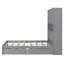 Lit plateforme double en bois avec USB, tête de lit et tiroirs de rangement-410066521