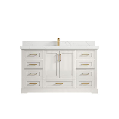 Boston 60 In. W X 22 In. D Single Sink Bathroom Vanity In Alabaster