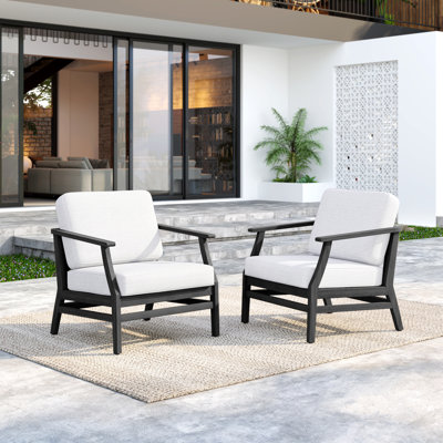 Clinkscales Solid Wood Teak Outdoor Lounge Chair With Cushion And Arms